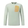 Camiseta de Manga Larga para Hombre de Secado Rápido para Exteriores con Cuello Redondo, Top Deportivo para Viajar al Trabajo, Ropa Casual y Entrenamiento de Running