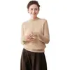 Suéter de cachemira pura para mujer, peso pesado, grueso, nueva colección otoño/invierno, con cuello semi-alto, corte holgado y diseño de punto, perfecto como capa interior o suéter individual