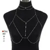Cadena Corporal de Cadena de Perlas Tachonada con Diamantes de Moda con Colgante de Diamante Brillante Collar con Borla Cadena para el Pecho Cadena de Moda Europea y Americana de Moda para Mujer