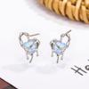 Pendientes de botón huecos de Piedra Lunar dulces, frescos y que se derriten, adorables para mujer, lujo ligero, diseño simple de nicho, personalidad, pendientes de alta calidad