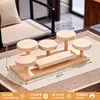 Estante de exhibición antiguo de escritorio madera maciza gabinete de tesoros múltiples para tazas de té mesa de compromiso estante de almacenamiento escalonado para reliquias culturales soporte de exhibición para adornos pequeños