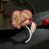 Broche de Diente de León Rojo de Lujo Ligero y de Gama Alta, Accesorio Elegante, Broche de Lujo Ligero de Gama Alta, Accesorio para Ropa, Fábrica de Origen