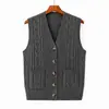 Chaleco cárdigan para hombre, cuello de corazón de pollo de anciano, suéter, chaleco cálido engrosado, holgado, murciélago