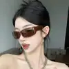 2025 Nuevas Gafas de Sol Retro Tea Riding Outdoor Estilo Y2K Futuro Estilo Europeo y Americano Estilo Calle Banda Gafas de Sol Mujer