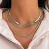 Collar de cadena de caja apilada multicapa de gran venta transfronteriza, collar vintage dorado de lujo ligero de alta gama para mujeres europeas y americanas.