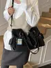 Bolsa de Hombro Tote Grande de Textura Escarchada con Cremallera Decorativa, Casual Elegante de Nicho Transfronteriza 2026 para Mujer