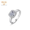 Anel de prata de lei s925 feminino moda luxo cravejado diamante simulação 1 quilate anel de casamento ins Rede Vermelha suprimento transfronteiriço ao vivo atacado