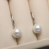 Pendientes de Concha de Agua Salada Imitación Perla Temperamento de Dama Joker Pendientes de Perlas Redondas de Concha de 8-12 mm para Novia