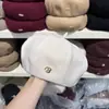 Boina de Lana Cálida con Letra B de Pedrería Adelgazante y Antiedad para Mujer, Sombrero de Calabaza Versátil Casual Otoño e Invierno, Sombrero de Artista