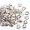 Láser color blanco serie K9 punta inferior taladro de uñas cuadrado gordo corazón de durazno vidrio Diamante DIY hecho a mano usar joyería de uñas al por mayor