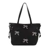 Bolso bandolera fresco y lindo con lazo, estilo coreano de gran capacidad para estudiante, bolso de hombro, bolso dulce y versátil para niñas