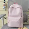 Mochila de campus para meninas, versão coreana, design xadrez simples, mochila casual de grande capacidade para viagens para alunos do ensino fundamental II e médio