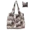 Bolsa de Compras Plegable, Nueva de Gran Capacidad, Bolsa Plegable Ecológica en Stock, Bolsa de Tote de Almacenamiento Plegable Portátil Impresa Creativa