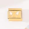 Nueva Pulsera de Módulos de Joyería DIY Original Estilo Italiano Acero Inoxidable Dorado Módulo Pulsera Rosa Sueño para Mujer