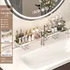 Estante de Almacenamiento Vertical para Grifo de Acero Inoxidable 304 Lavabo de Baño Tocador de Baño Estante de Almacenamiento sin Perforación