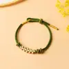 Pulsera Zongzi de Hortensia del Día de Mayo, Nueva Cuerda Roja Tejida a Mano para Niños y Bebés, Pulsera de Cuentas DIY de Alta Calidad