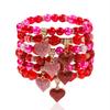 Nuevo Pulsera Elástica Apilada Rosa Moda Estilo Vaquero Occidental Decorada a Mano con Cuentas de Letras de Arcilla Blanda para Mujeres
