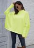 Top Jersey de Mujer Transfronterizo Ropa Europea y Americana Otoño e Invierno Suéter Tejido Holgado Abertura Manga Murciélago Medio Cuello Alto