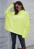 Suéter de mujer con cuello alto medio y manga murciélago dividida, camisa tejida suelta para otoño e invierno, estilo transfronterizo europeo y americano para mujer