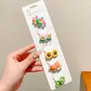 Coloridos pasadores de pelo de pulgar estilo coreano para niños y niñas, lindas diademas, dulces cordones para el pelo de niños, gomas elásticas de alta elasticidad, accesorios para el pelo