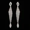 Pendientes de comercio exterior E450 pendientes largos de gota de agua con pedrería generación de cabello de banquete europeo y americano para novia