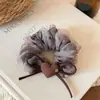 Doble Capa Esponjoso Lazo Corazón Intestino Grueso Goma para el Cabello Nueva Moda para Mujer Cuerda Versátil para el Cabello para Salir Banda de Goma