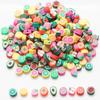 Contas de cerâmica macia rosto sorridente amor flor de frutas contas de borracha DIY crianças frisado pulseira acessórios material