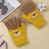 Guantes de Caricatura Sonrientes Moda Coreana Guantes de Montar Invierno A Prueba de Frío Forrados de Felpa Engrosados Guantes de Estudiante Guantes para Pantalla Táctil
