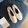 Sapatilhas de Bico Redondo com Laço Estilo Francês, Sapatos Mary Jane de Calçar Fácil com Solado Macio, Sapatos de Vovó