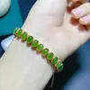 Pulsera de jaspe de jade Hetian natural translúcida alto hielo fluorescente plata S925 incrustación Seiko 4*6 mm salida de fábrica