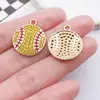 Colgante Deportivo de Bola de Aleación con Goteo de Aceite Incrustado de Diamantes Transfronterizo Accesorio de Joyería para Bricolaje Colgante Individual Collar de Baloncesto Llavero