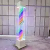 Luz Rotativa de Barbearia de Chão à Prova d'Água para Exterior Sinalizador Colorido de Vidro para Salão de Beleza Caixote de Luz para Salão de Beleza Pode Ser Aprovado pela Metabo