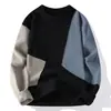 Venta caliente transfronteriza, artículo popular en stock, nuevo suéter de punto patchwork multicolor para otoño e invierno, suéter básico, tejido