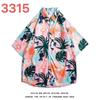 Americano retro ins manga curta camisa floral masculino solto oversize street hip hop marca casual meia manga camisa
