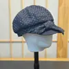 Gorra octagonal de estilo francés con lazo de lunares para mujer, hace que la cara se vea más pequeña, gorra de boina versátil, boina de pintor artística y moderna