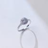 Anillo de plata esterlina S925 especial de TikTok para mujer, diseño de nicho que combina con todo, anillo de bodas de boca abierta con incrustaciones de circonitas de alto nivel.