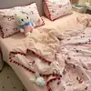 Juego de cuatro piezas de algodón puro INS modelo nuevo 2026 funda de edredón de gasa de doble capa 100% algodón, sábana, juego de ropa de cama de tres piezas para dormitorio de estudiante