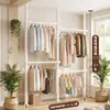 Suporte de cabideiro de chão haste de suporte chão quarto aberto simples closet prateleira de armazenamento montagem cabideiro para pendurar roupas