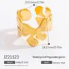 Anillo de Luz Abierto de Acero de Titanio Europeo y Americano Anillo de Dedo Hoja de Lujo de Alta Sensación Chapado en Oro de 18K Anillo de Acero Inoxidable Anillo Transfronterizo