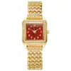 Reloj Cuadrado de Cuarzo para Mujer Estilo Ins Europeo y Americano, Moda Transfronteriza Más Vendido con Números Romanos Completamente Diamantados, Popular Reloj Cuadrado Pequeño para Mujer