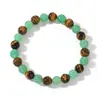 Pulseira Popular Transfronteiriça de Pedra Olho de Tigre Imitação e Aventurina Verde Pedra Natural para Mulheres, Pulseira de Contas de Alta Qualidade, Versátil com Hanfu