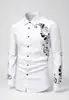Camisa de Hombre con Estampado Floral Impresión Digital 3D Manga Larga Botones Arriba Top Casual Solapa Ropa para Ir al Trabajo