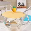 Tapa de Silicona a Prueba de Polvo de Grado Alimenticio con Dibujos Animados y Ranura para Taza de Té, Ecológica, Puede Sostener una Cuchara, Tamaño Grande, Taza de Desayuno, Amazon