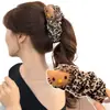 Pinza de Plátano con Estampado de Leopardo de Dibujos Animados Linda Gato Kt Modelo Nuevo 2026 para Crear un Peinado Voluminoso, Accesorio para el Cabello para Niñas