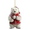 2025 Cruzamento de Fronteiras Natal Acrílico Plano Fofo Urso Polar Pingente para Carro Decoração de Cena de Natal Pingente