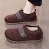 2025 Inverno Novo Sapatos de Algodão Velho Pequim Botas de Neve Femininas Mais Veludo Quente Antiderrapante Slip-On Casual Sapatos de Algodão para Mães
