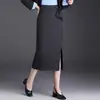 Falda de Traje Asimétrica de Color Sólido para Mujer, Nueva Falda Bodycon de Cintura Alta con Abertura Otoño 2026, Falda Elegante de Longitud Media de Moda