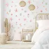Adesivos de Parede de Flores Boêmias Aquarela Rosa Floral Flores Silvestres Adesivos de Parede para Quarto de Criança Quarto de Menina Decoração de Parede Adesivos