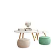 Banqueta para Cambiar Zapatos en la Entrada, Taburete Redondo de Madera Maciza Estilo Lujo Ligero, Taburete Bajo Doméstico de Cuero, Taburete para Sala de Estar, Mesa de Café para Sofá, Taburete Calabaza