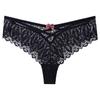 Ropa interior sexy de cintura media con lazo cruzado para mujer, encaje hueco, algodón en la entrepierna, transpirable, tanga deportiva para mujer